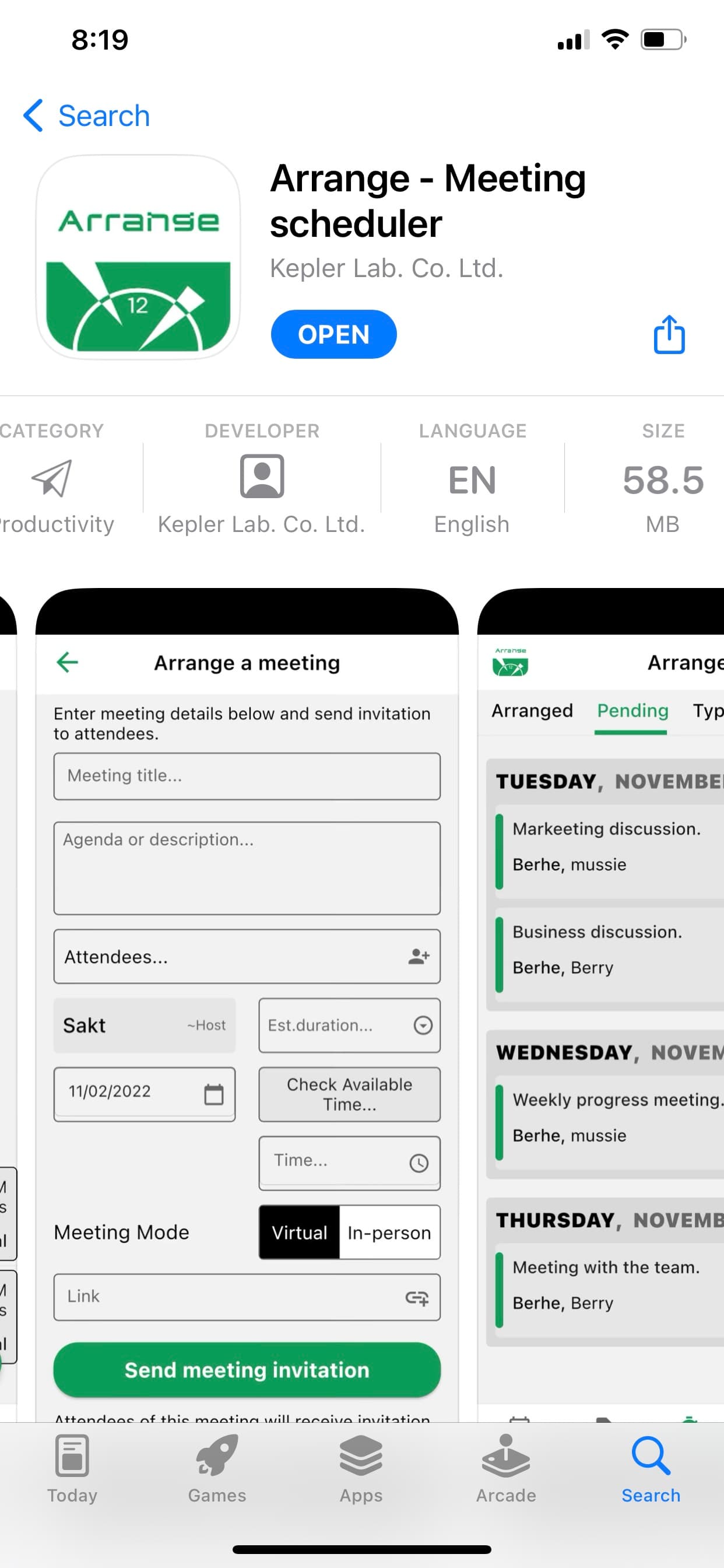 Arrange screenshot 8